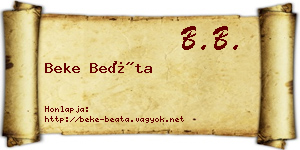 Beke Beáta névjegykártya
